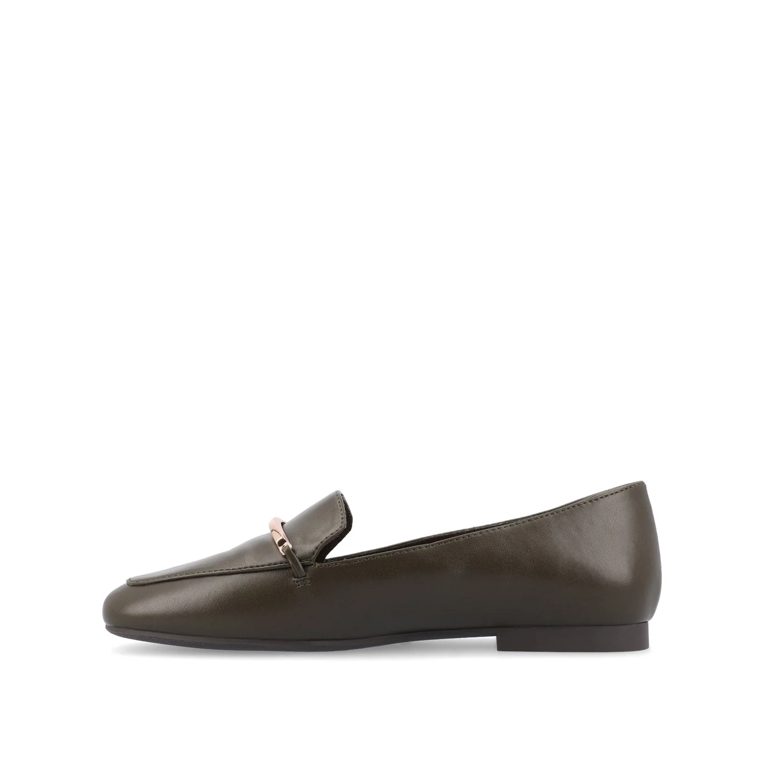 WRENN LOAFER FLATS IN VEGAN LEATHER - Olive PU - Image 3