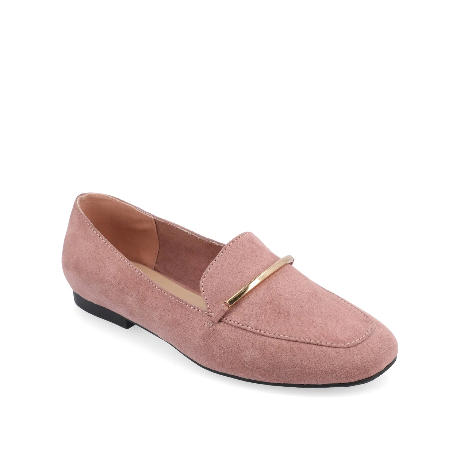 WRENN LOAFER FLATS IN FAUX SUEDE - Rose Faux Suede - Image 2