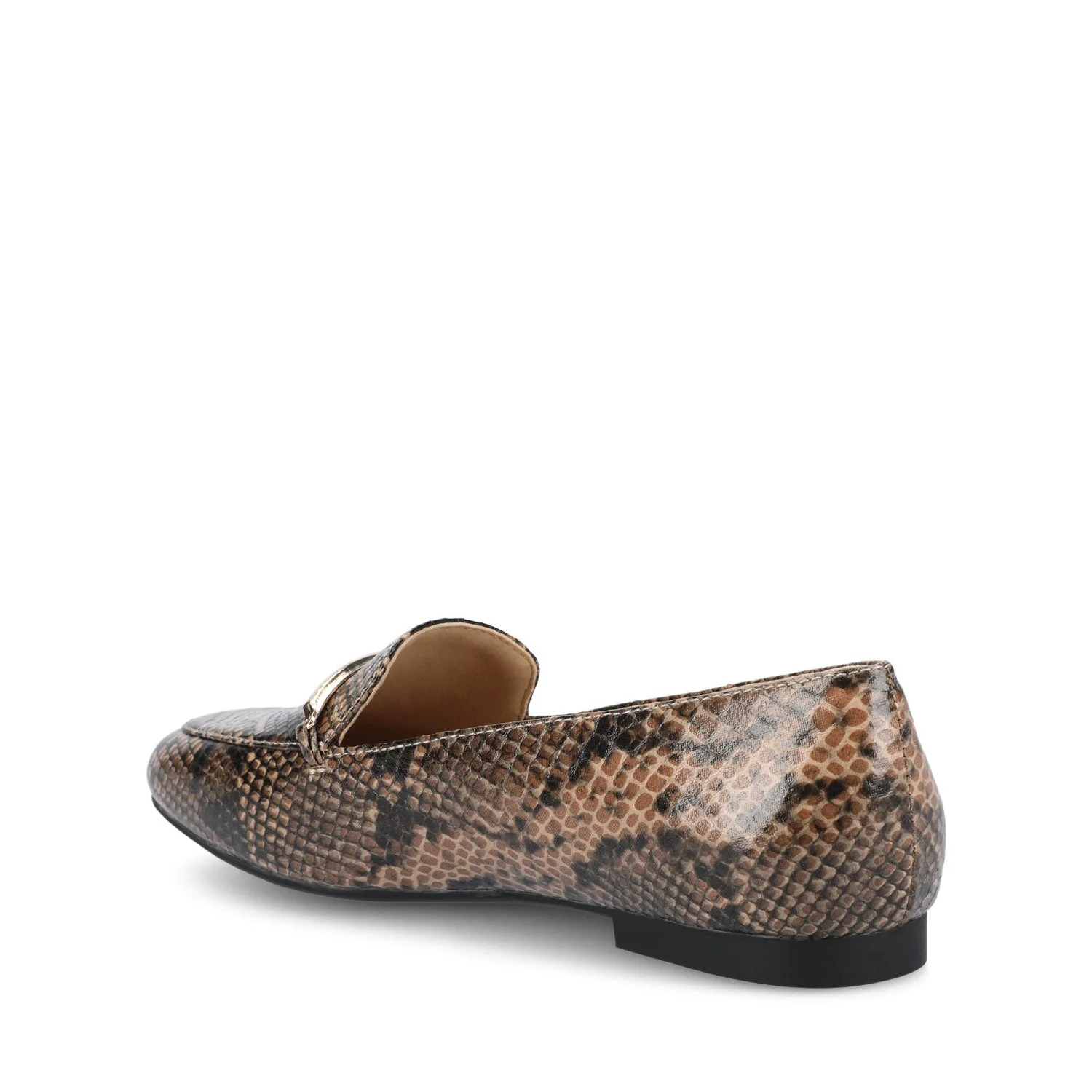 WRENN PRINTED LOAFER FLATS IN WIDE - Brown Snake - Image 3