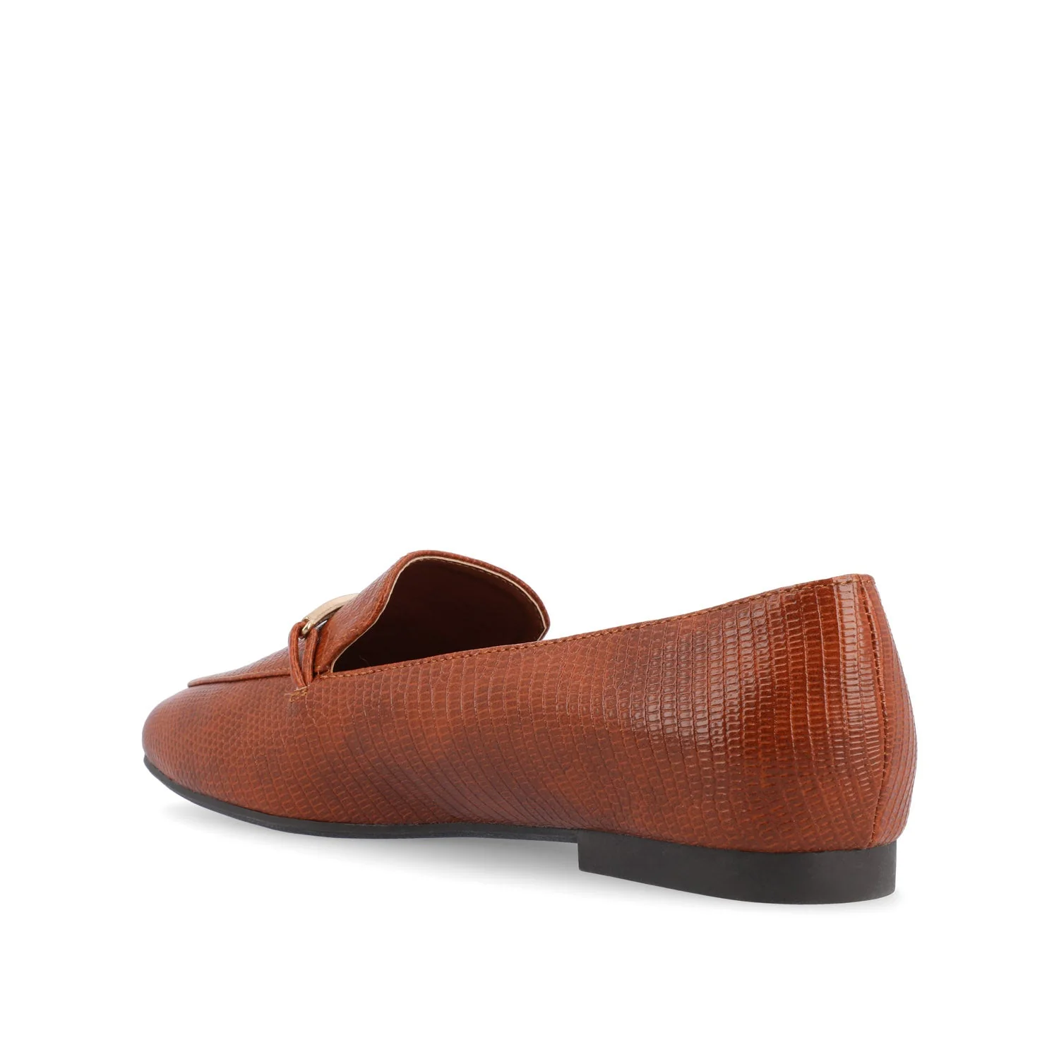 WRENN PRINTED LOAFER FLATS IN WIDE - Tan Lizard - Image 4