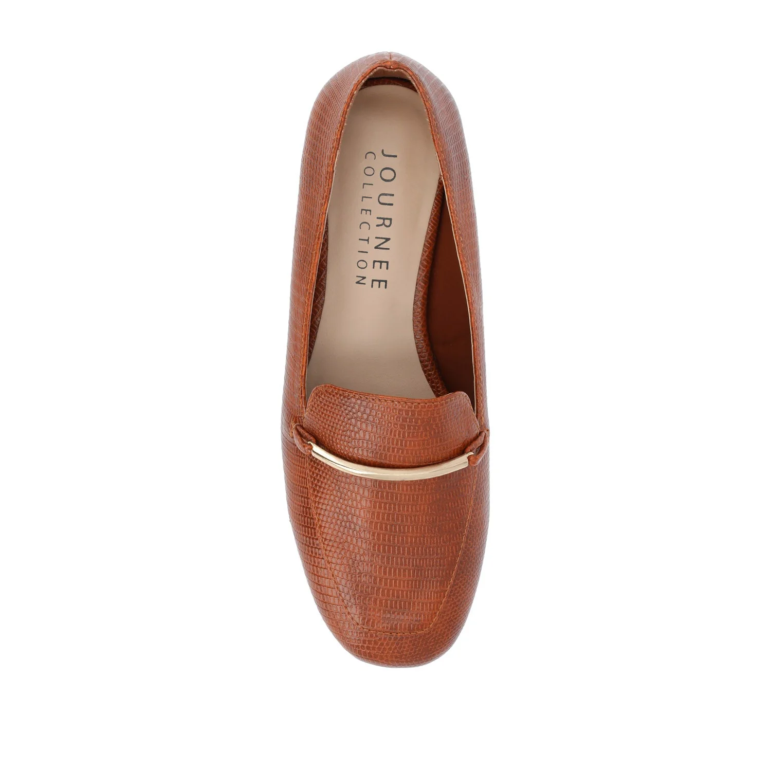 WRENN PRINTED LOAFER FLATS IN WIDE - Tan Lizard - Image 6