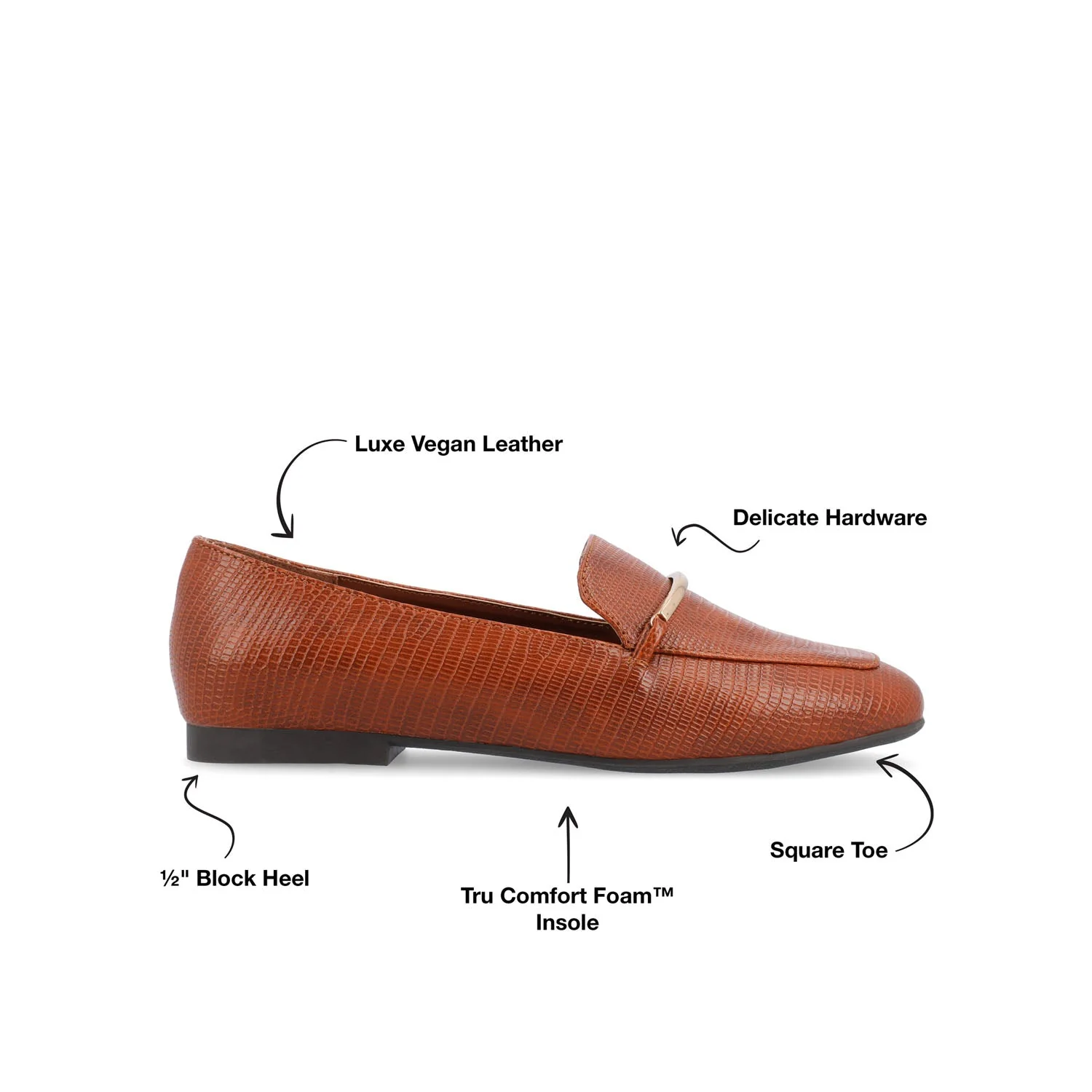 WRENN PRINTED LOAFER FLATS IN WIDE - Tan Lizard - Image 9