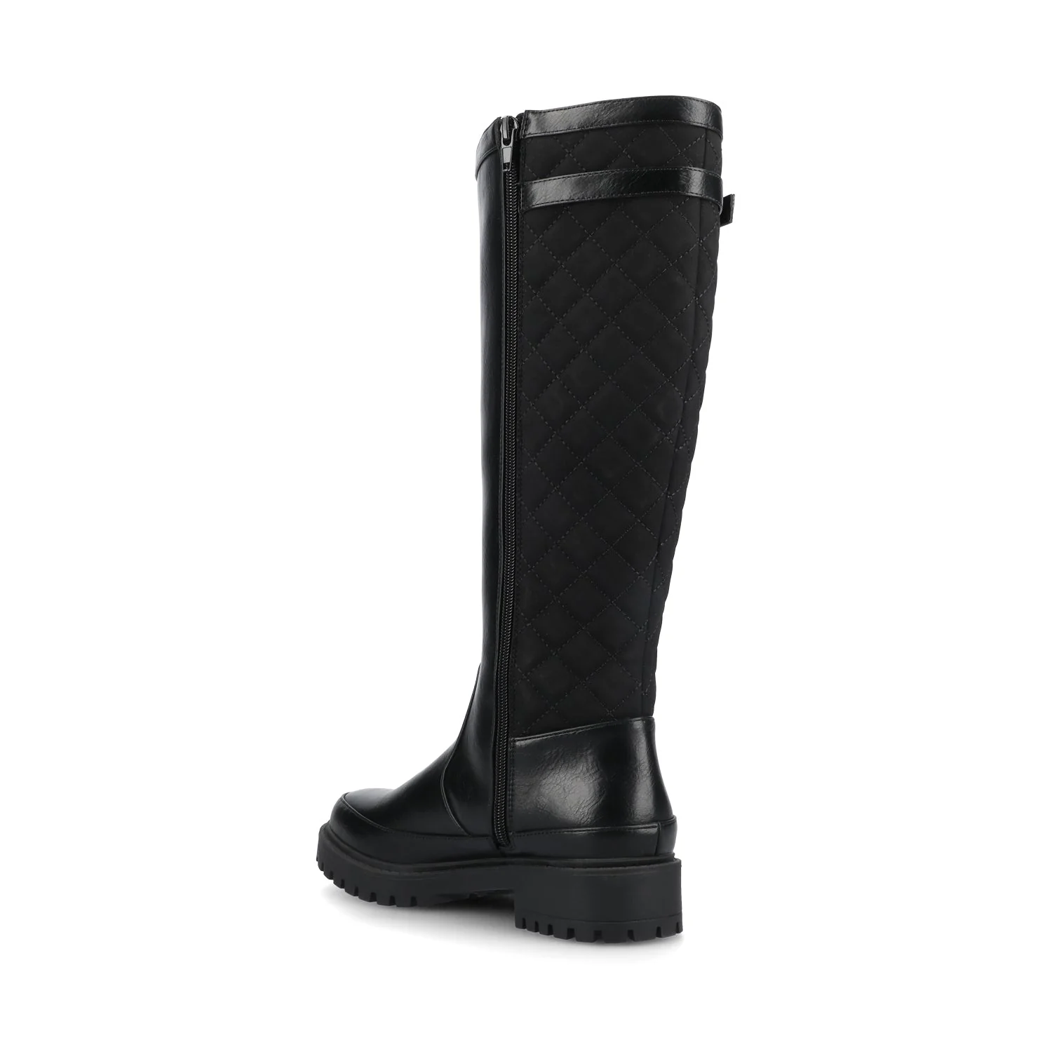 ZEMMIE QUILTED BOOTS IN WIDE CALF - Black - Image 3