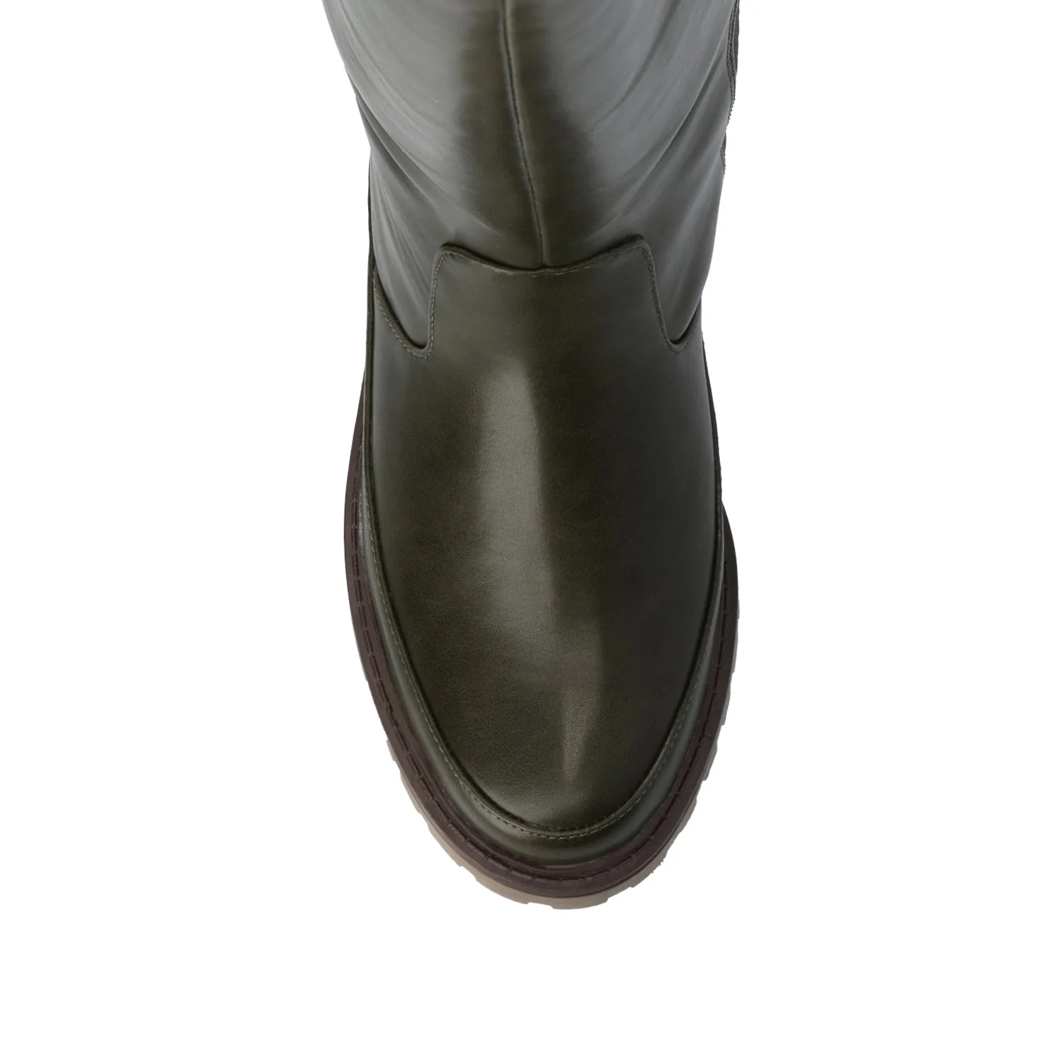 ZEMMIE QUILTED BOOTS IN WIDE CALF - Olive - Image 4