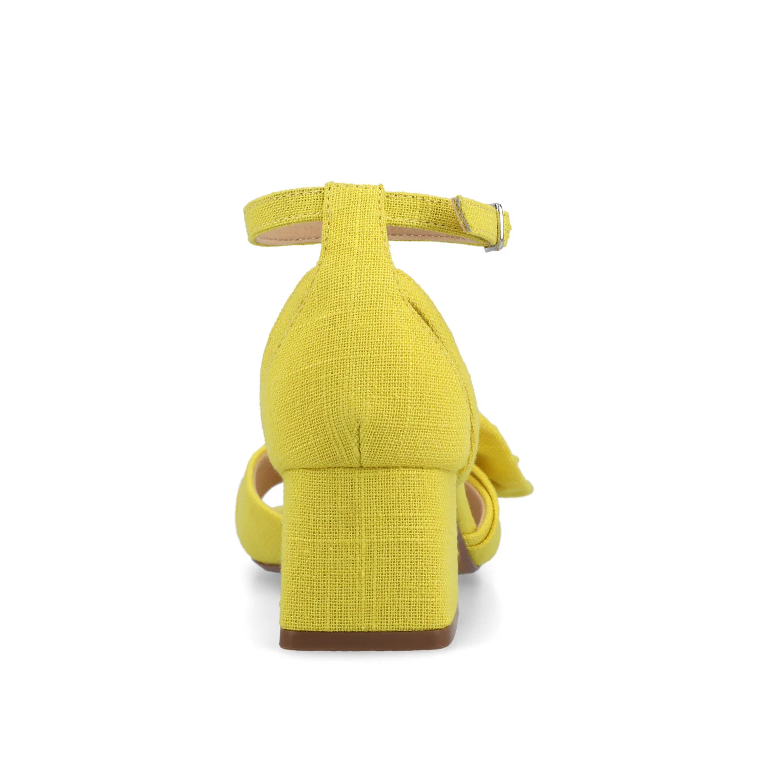 ZEVI STRAPPY BLOCK HEELS IN FABRIC - Mango - Image 6