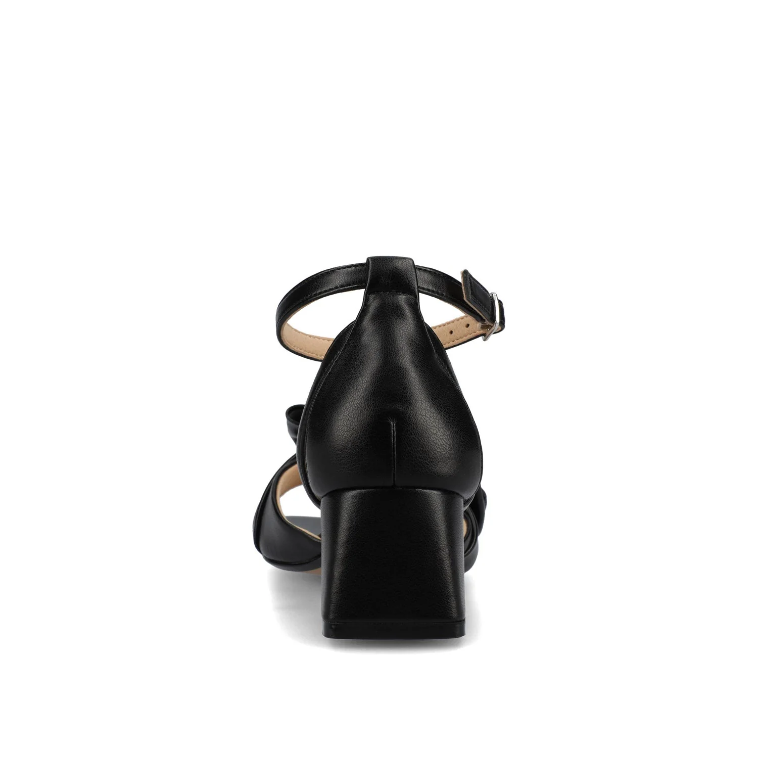 ZEVI STRAPPY BLOCK HEELS IN VEGAN LEATHER - Black PU - Image 8