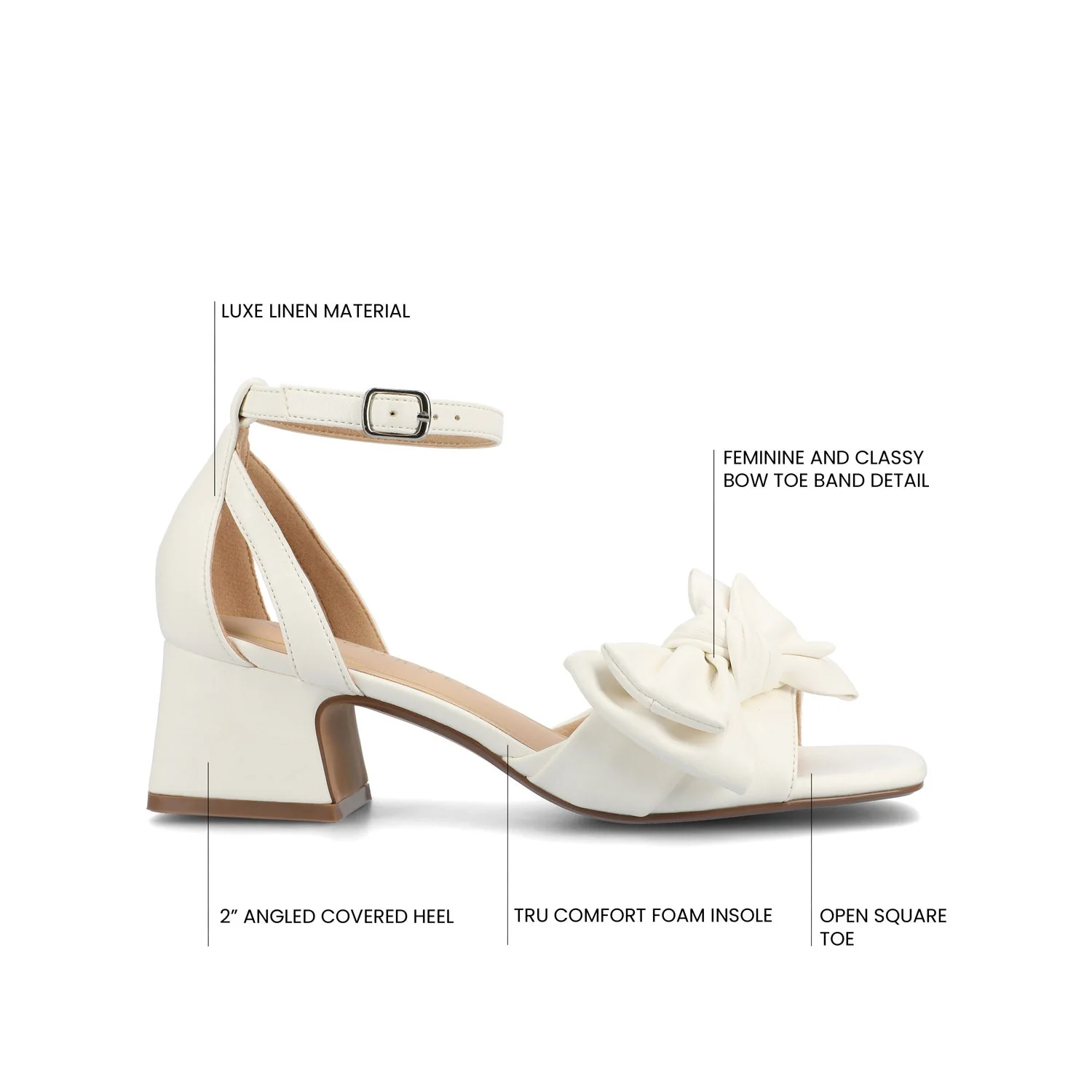 ZEVI STRAPPY BLOCK HEELS IN VEGAN LEATHER - White PU - Image 10