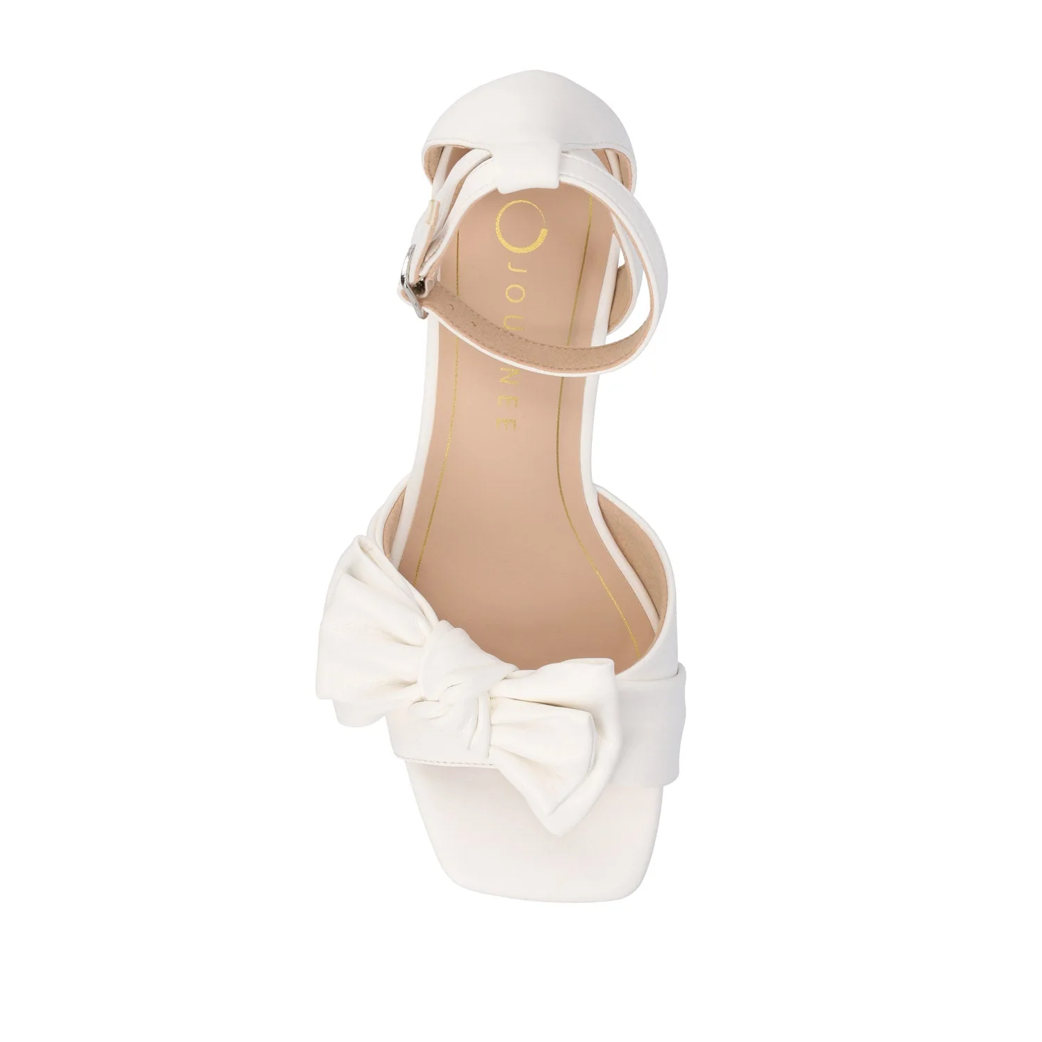 ZEVI STRAPPY BLOCK HEELS IN VEGAN LEATHER - White PU - Image 7