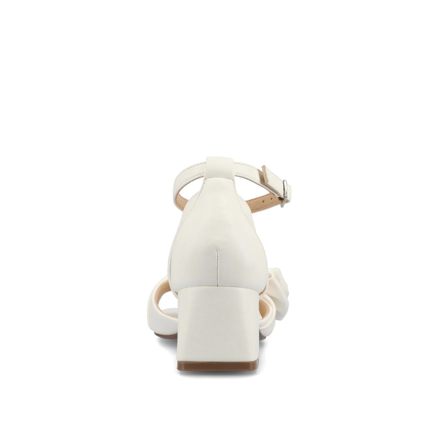 ZEVI STRAPPY BLOCK HEELS IN VEGAN LEATHER - White PU - Image 8