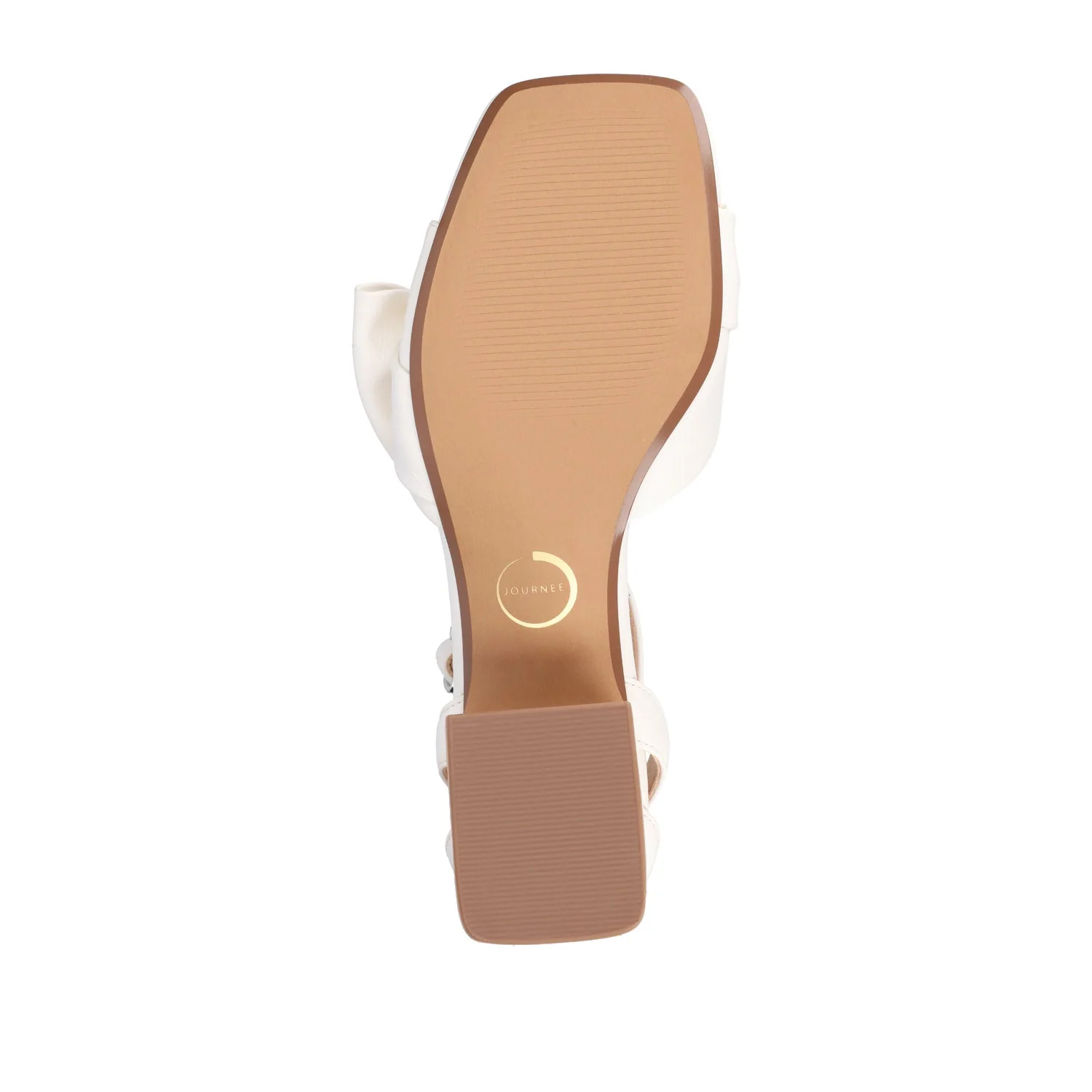 ZEVI STRAPPY BLOCK HEELS IN VEGAN LEATHER - White PU - Image 9