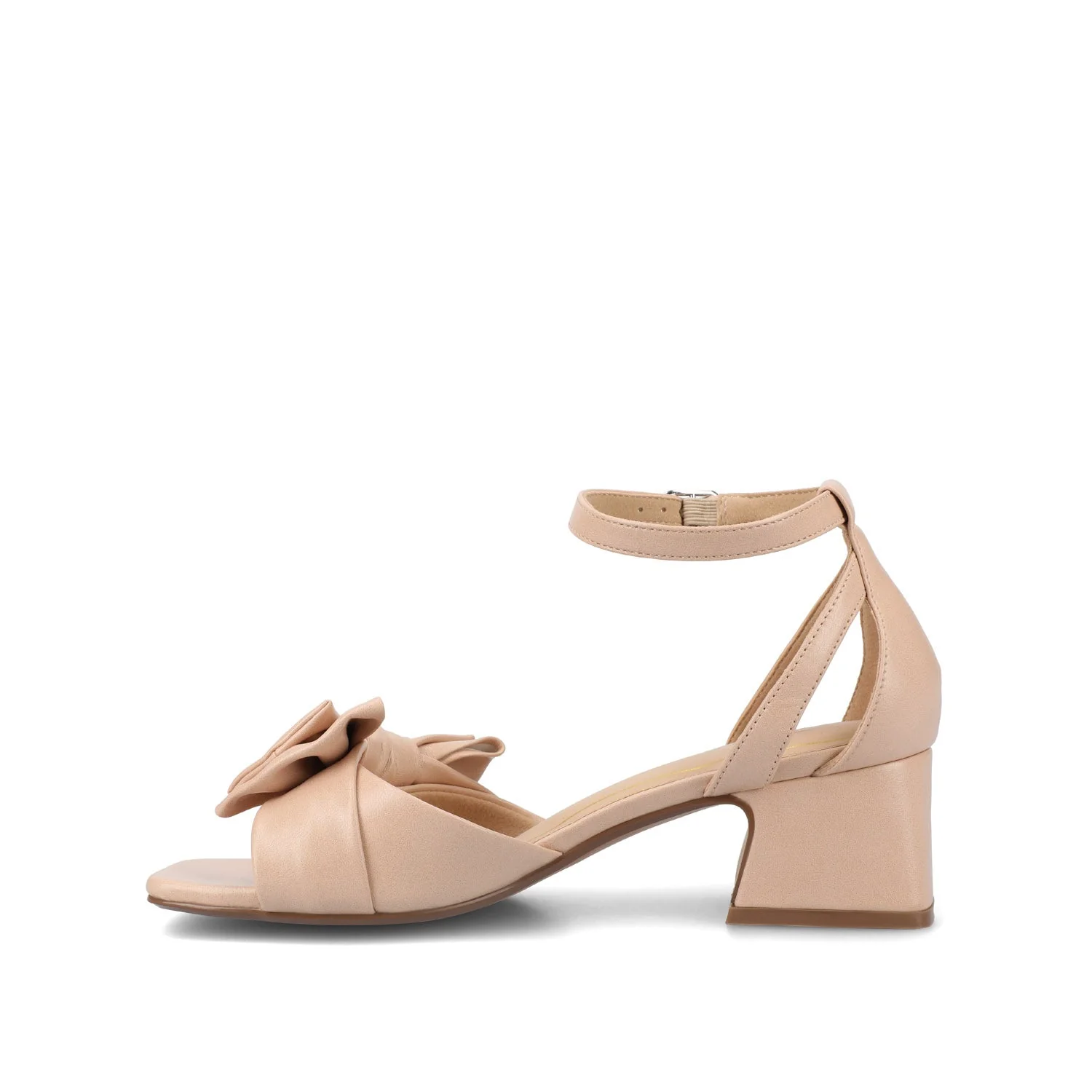 ZEVI STRAPPY BLOCK HEELS IN VEGAN LEATHER IN WIDE - Blush PU - Image 3