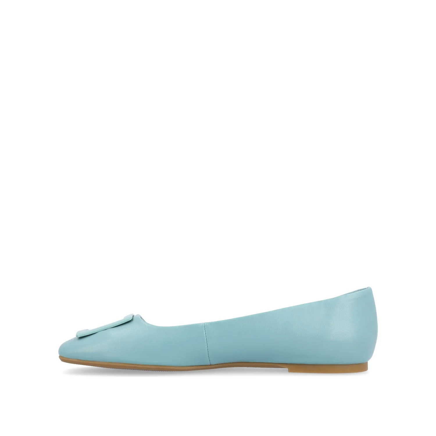 ZIMIA SQUARE TOE FLATS IN VEGAN LEATHER - Aqua - Image 3