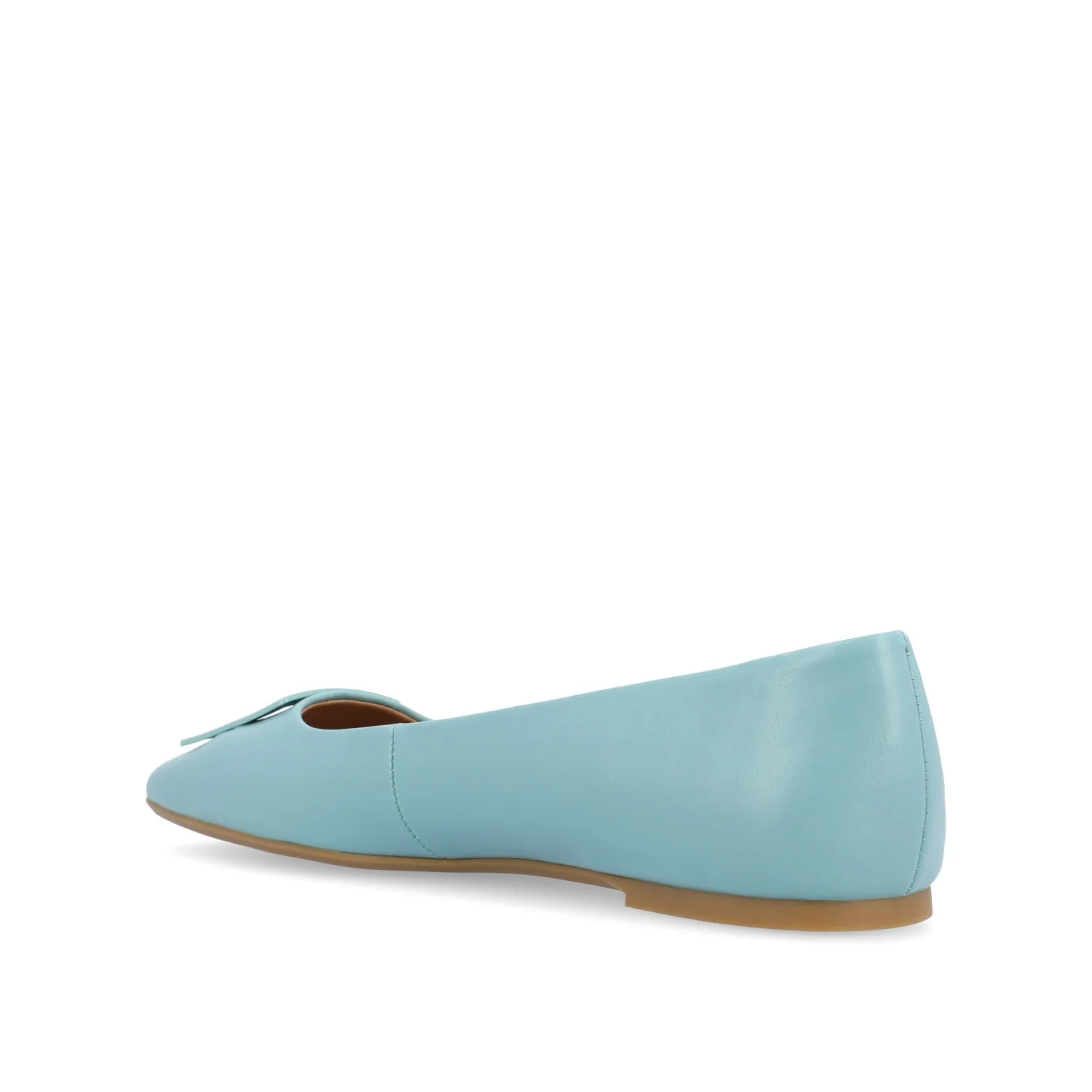 ZIMIA SQUARE TOE FLATS IN VEGAN LEATHER - Aqua - Image 4