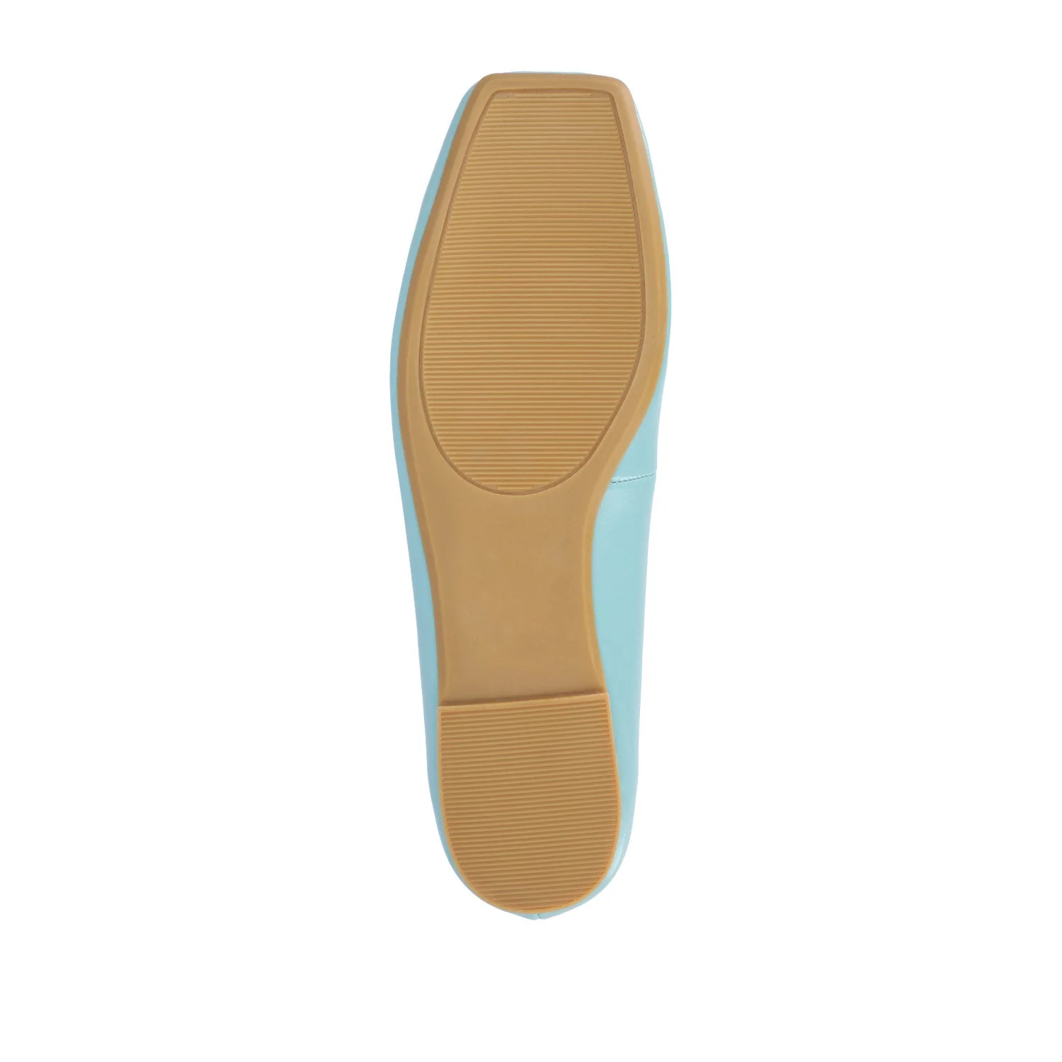 ZIMIA SQUARE TOE FLATS IN VEGAN LEATHER - Aqua - Image 8