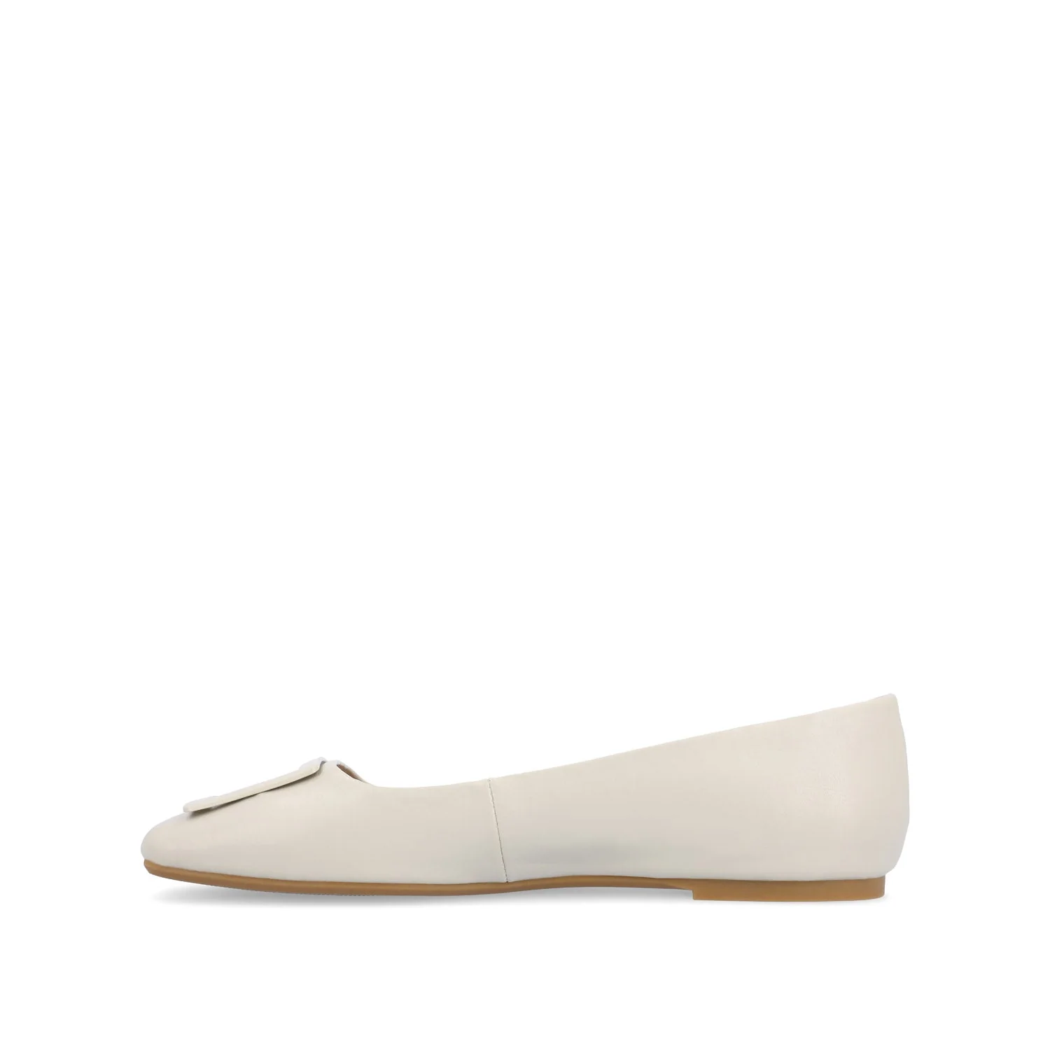 ZIMIA SQUARE TOE FLATS IN VEGAN LEATHER - Beige - Image 3
