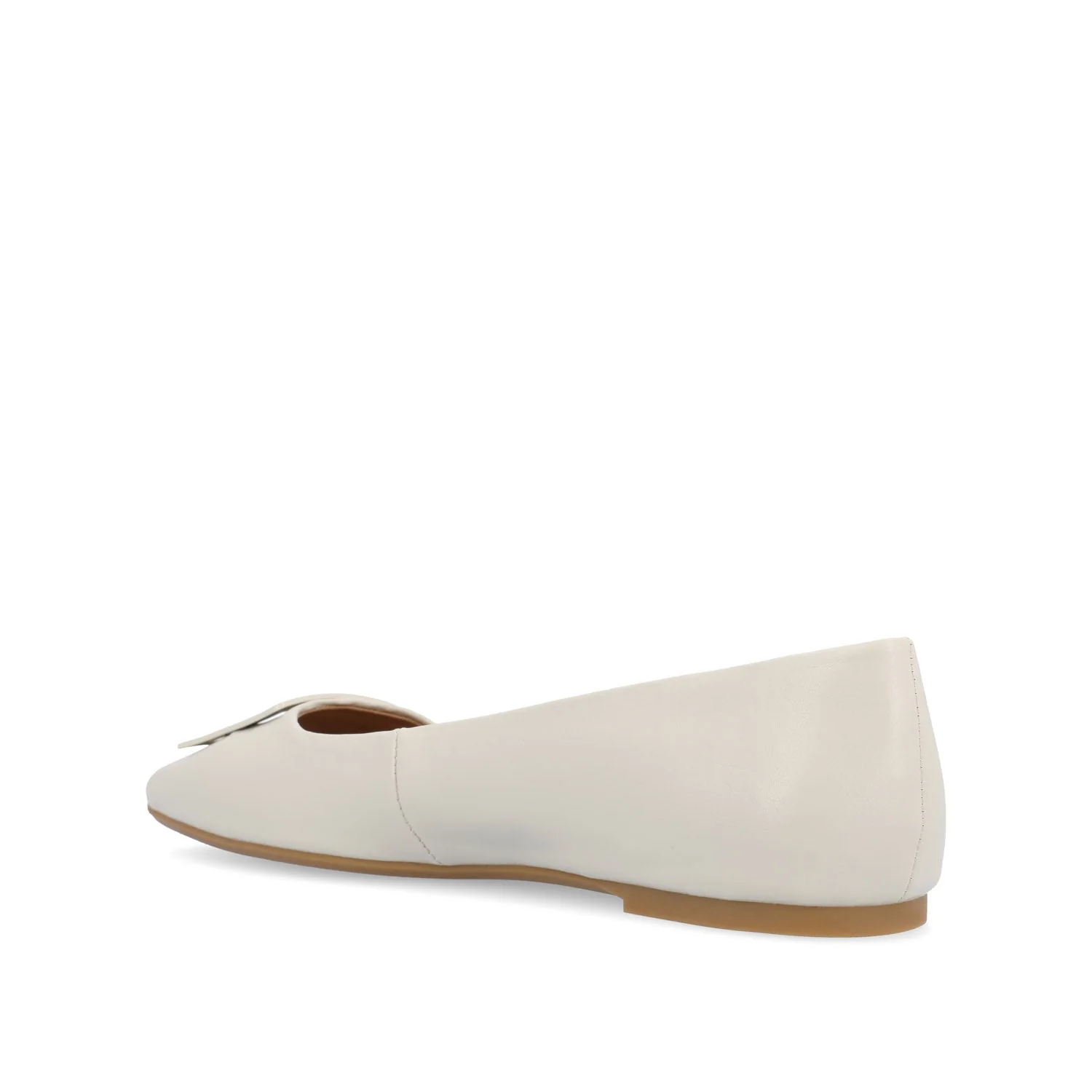 ZIMIA SQUARE TOE FLATS IN VEGAN LEATHER - Beige - Image 4