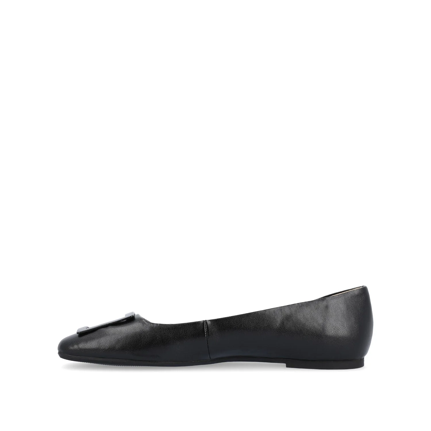 ZIMIA SQUARE TOE FLATS IN VEGAN LEATHER - Black - Image 3