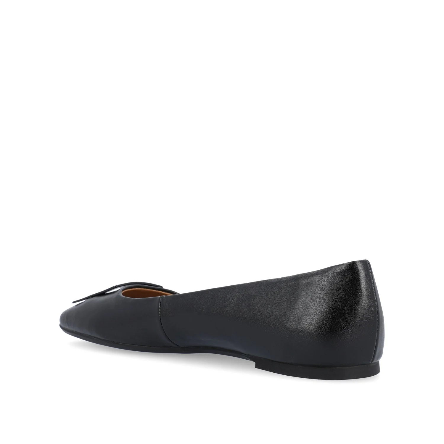 ZIMIA SQUARE TOE FLATS IN VEGAN LEATHER - Black - Image 4