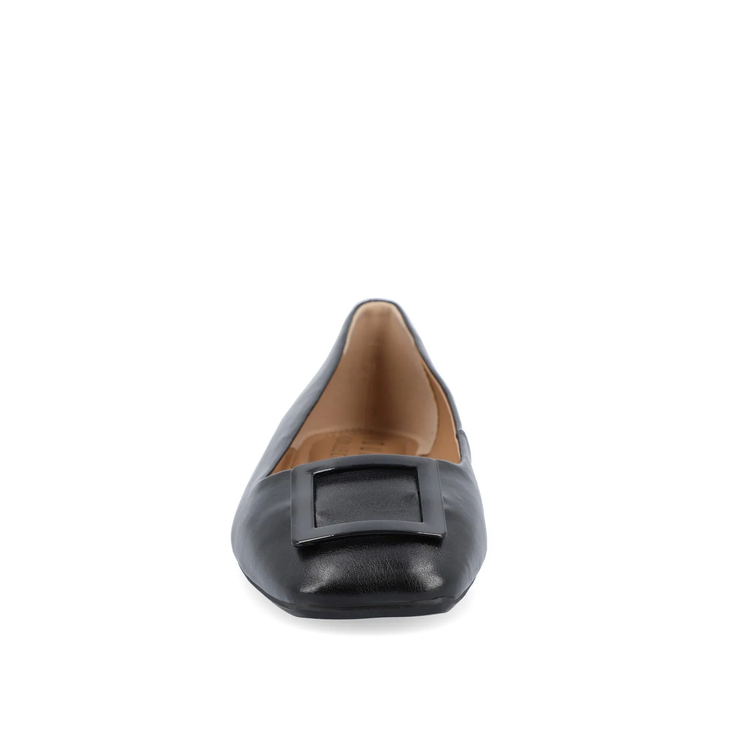 ZIMIA SQUARE TOE FLATS IN VEGAN LEATHER - Black - Image 5