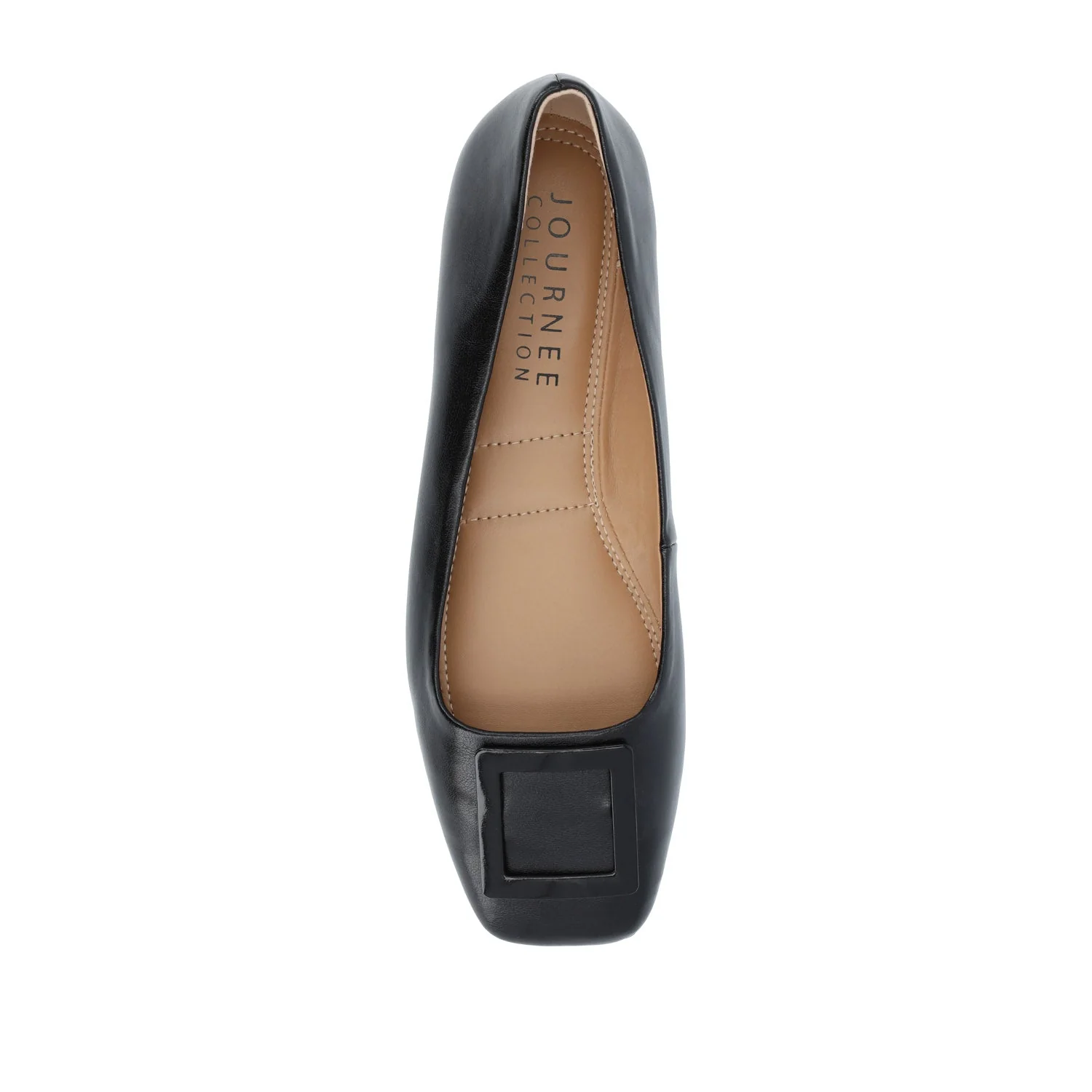 ZIMIA SQUARE TOE FLATS IN VEGAN LEATHER - Black - Image 7