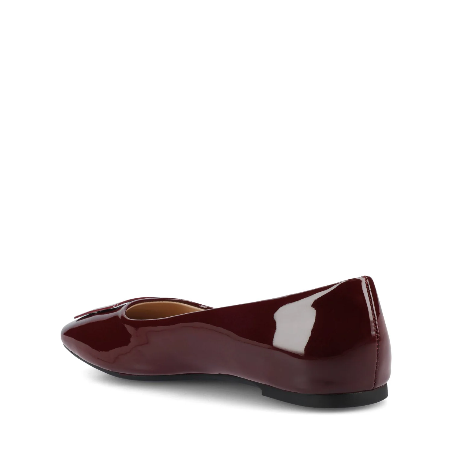 ZIMIA SQUARE TOE FLATS IN VEGAN LEATHER - Oxblood Nubuck - Image 3