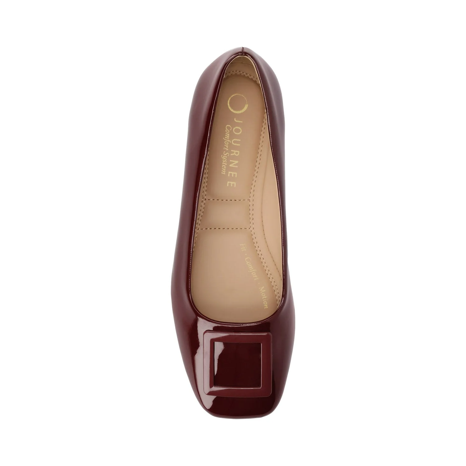 ZIMIA SQUARE TOE FLATS IN VEGAN LEATHER - Oxblood Nubuck - Image 4