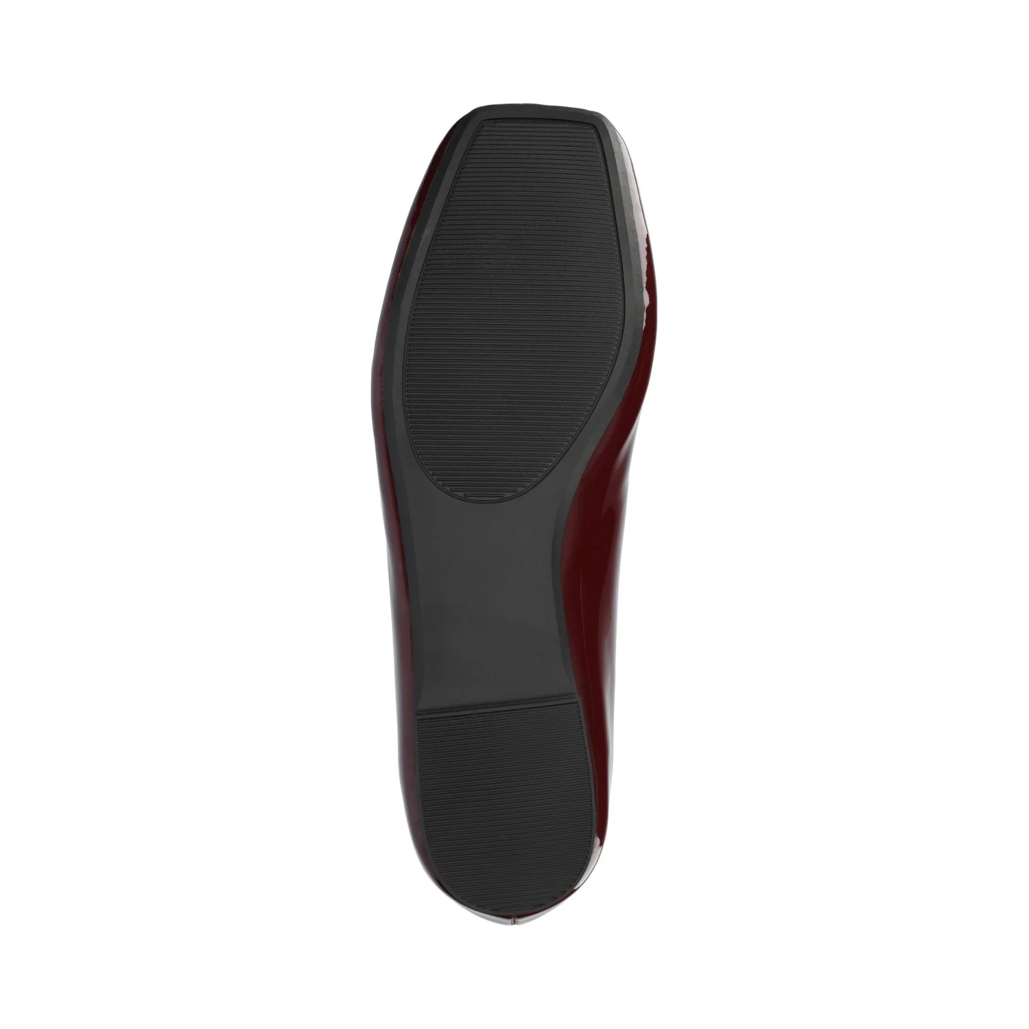 ZIMIA SQUARE TOE FLATS IN VEGAN LEATHER - Oxblood Nubuck - Image 5