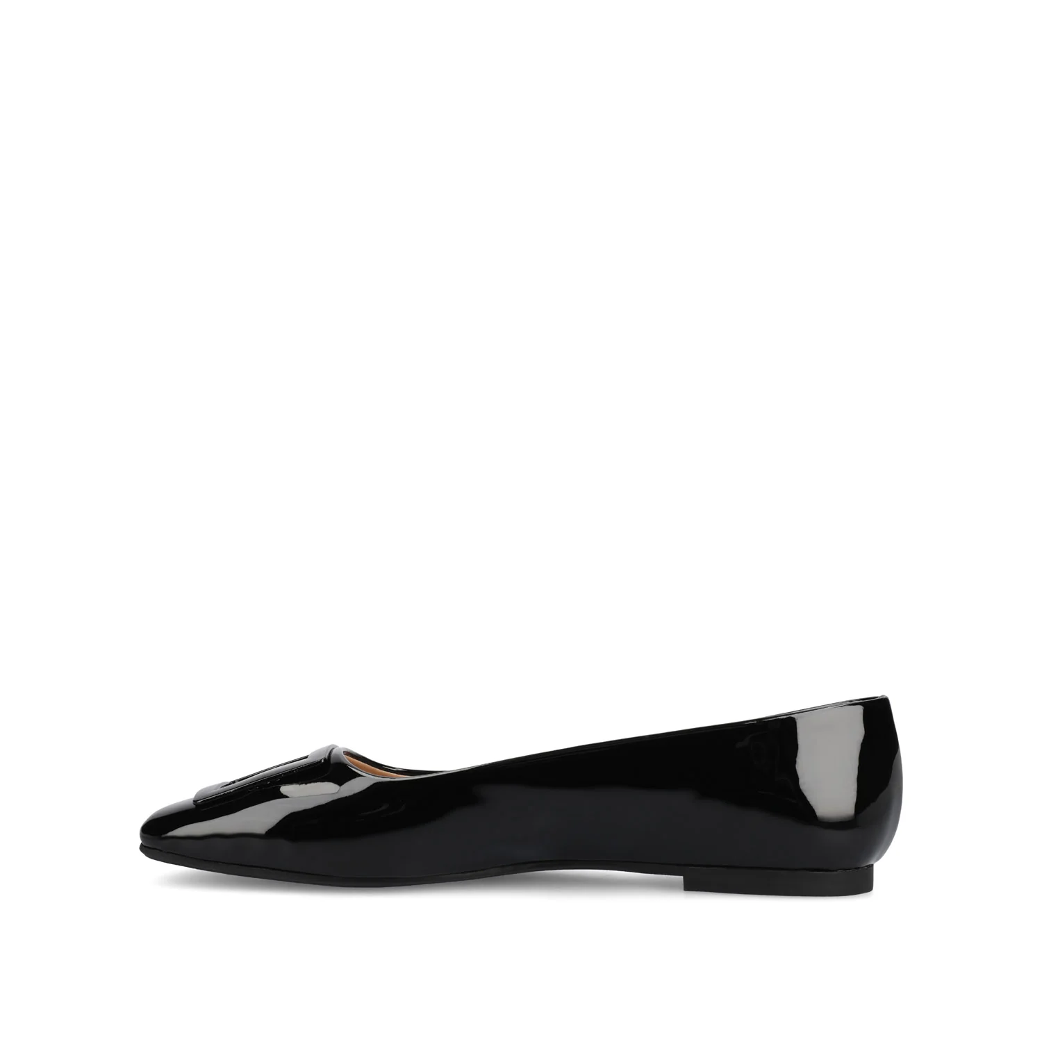 ZIMIA SQUARE TOE FLATS IN VEGAN LEATHER - Patent/Black - Image 3