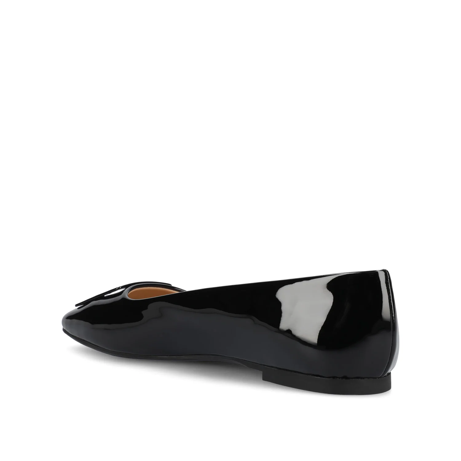 ZIMIA SQUARE TOE FLATS IN VEGAN LEATHER - Patent/Black - Image 4