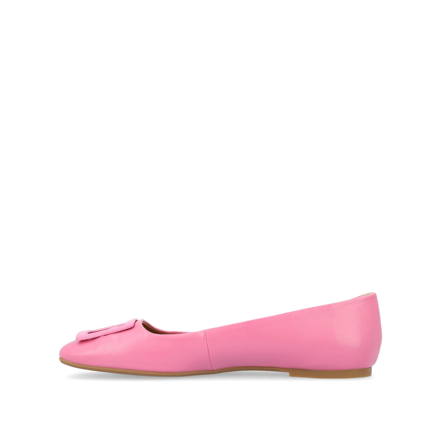 ZIMIA SQUARE TOE FLATS IN VEGAN LEATHER - Pink - Image 3