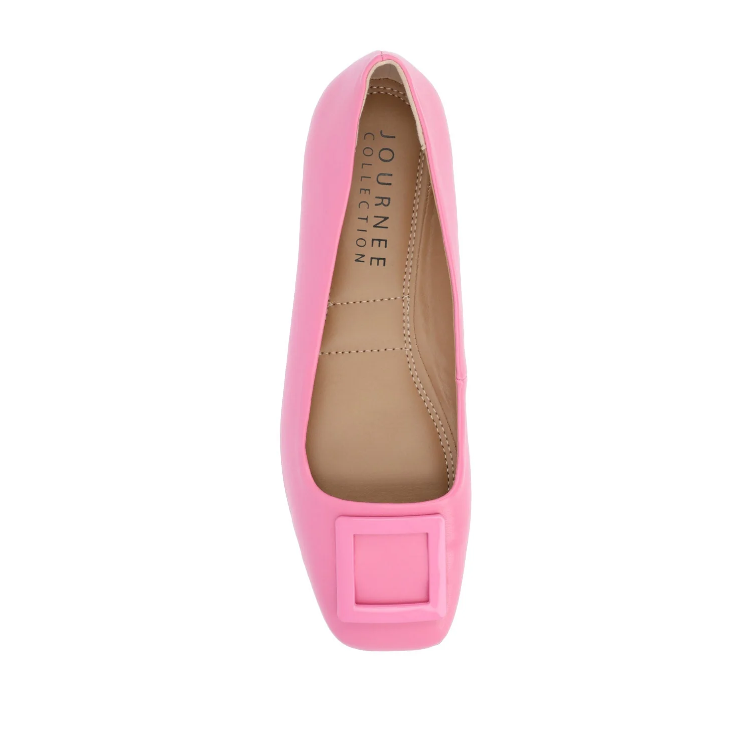 ZIMIA SQUARE TOE FLATS IN VEGAN LEATHER - Pink - Image 6