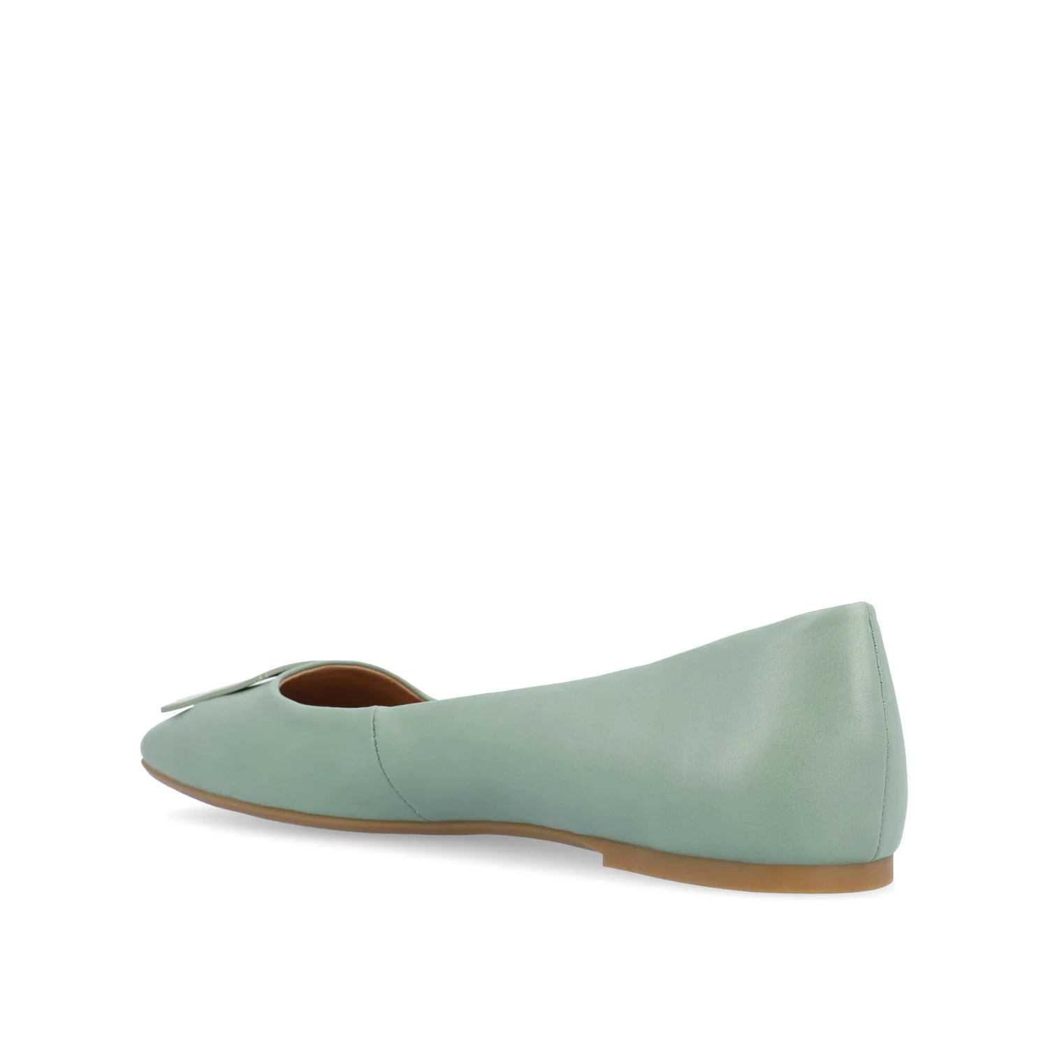 ZIMIA SQUARE TOE FLATS IN VEGAN LEATHER - Sage - Image 4