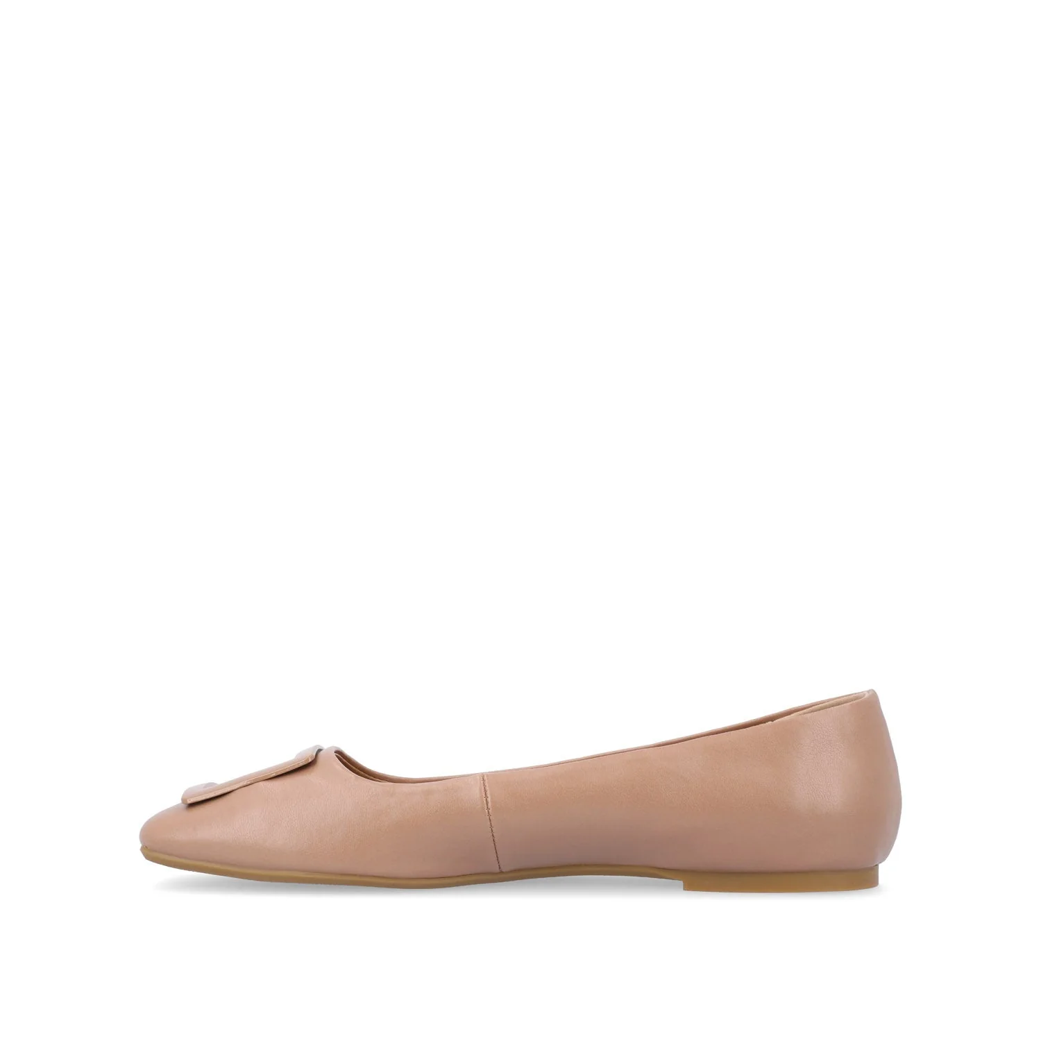ZIMIA SQUARE TOE FLATS IN VEGAN LEATHER - Tan - Image 3