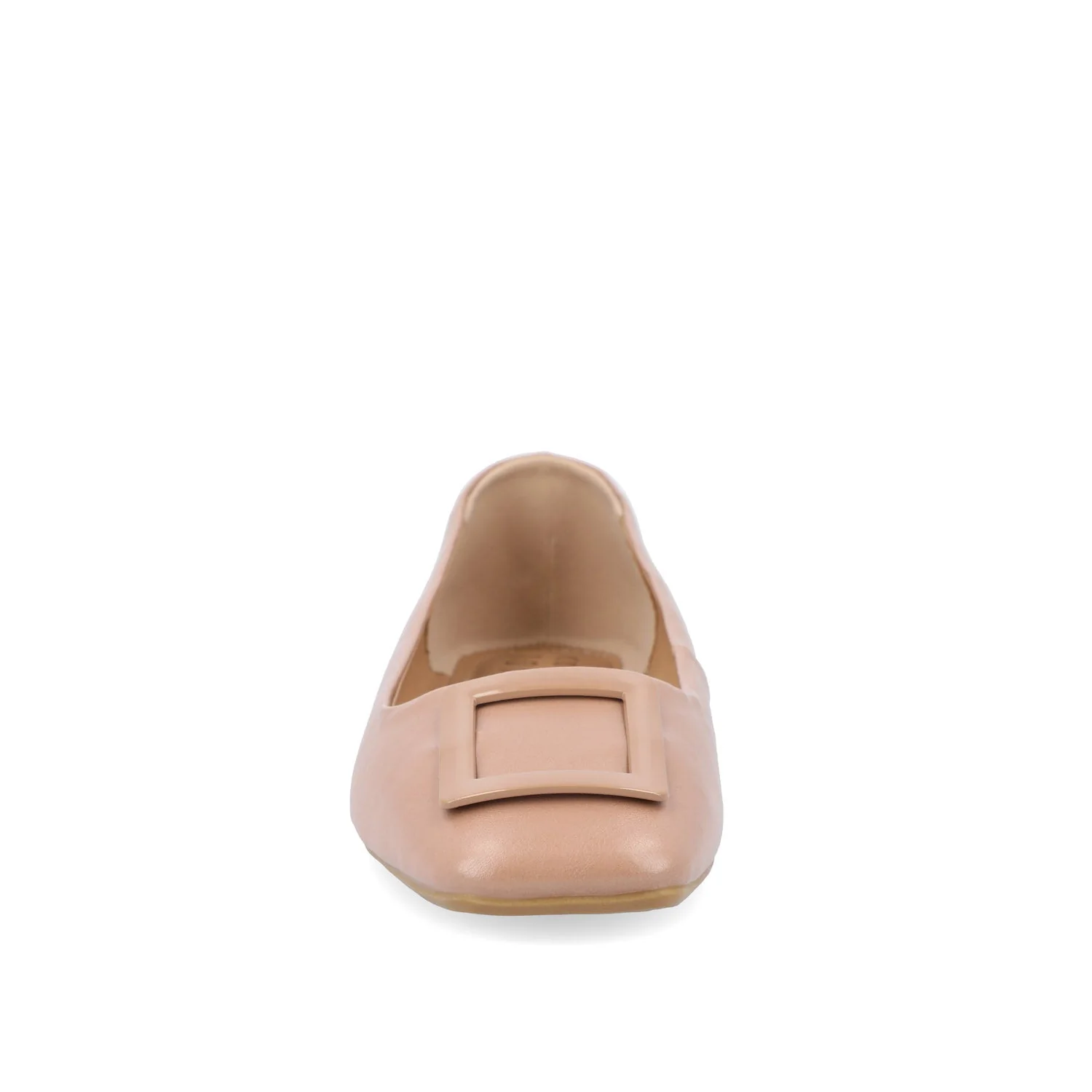 ZIMIA SQUARE TOE FLATS IN VEGAN LEATHER - Tan - Image 5