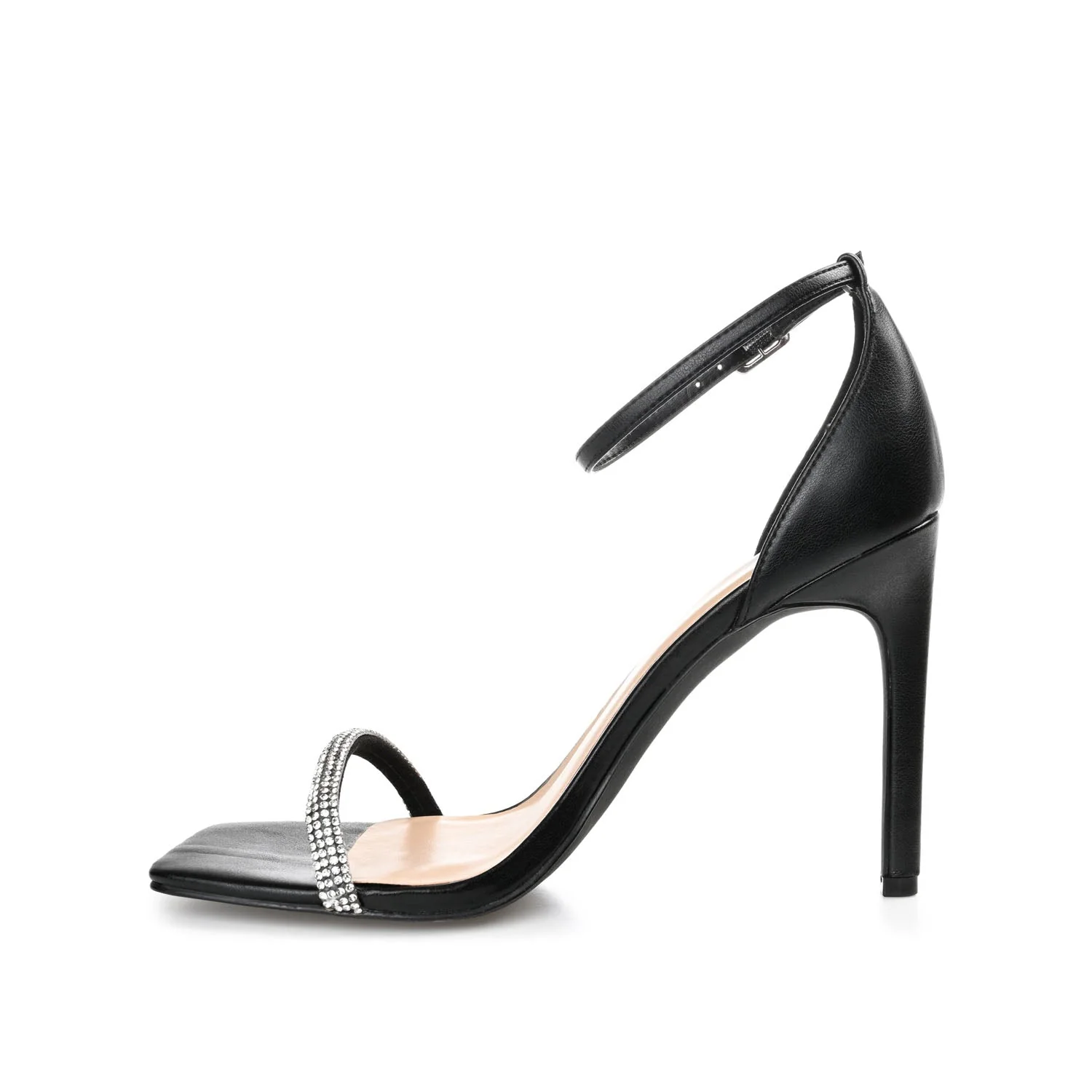 ZOYA STRAPPY STILETTO HEELS IN VEGAN LEATHER - Black - Image 3