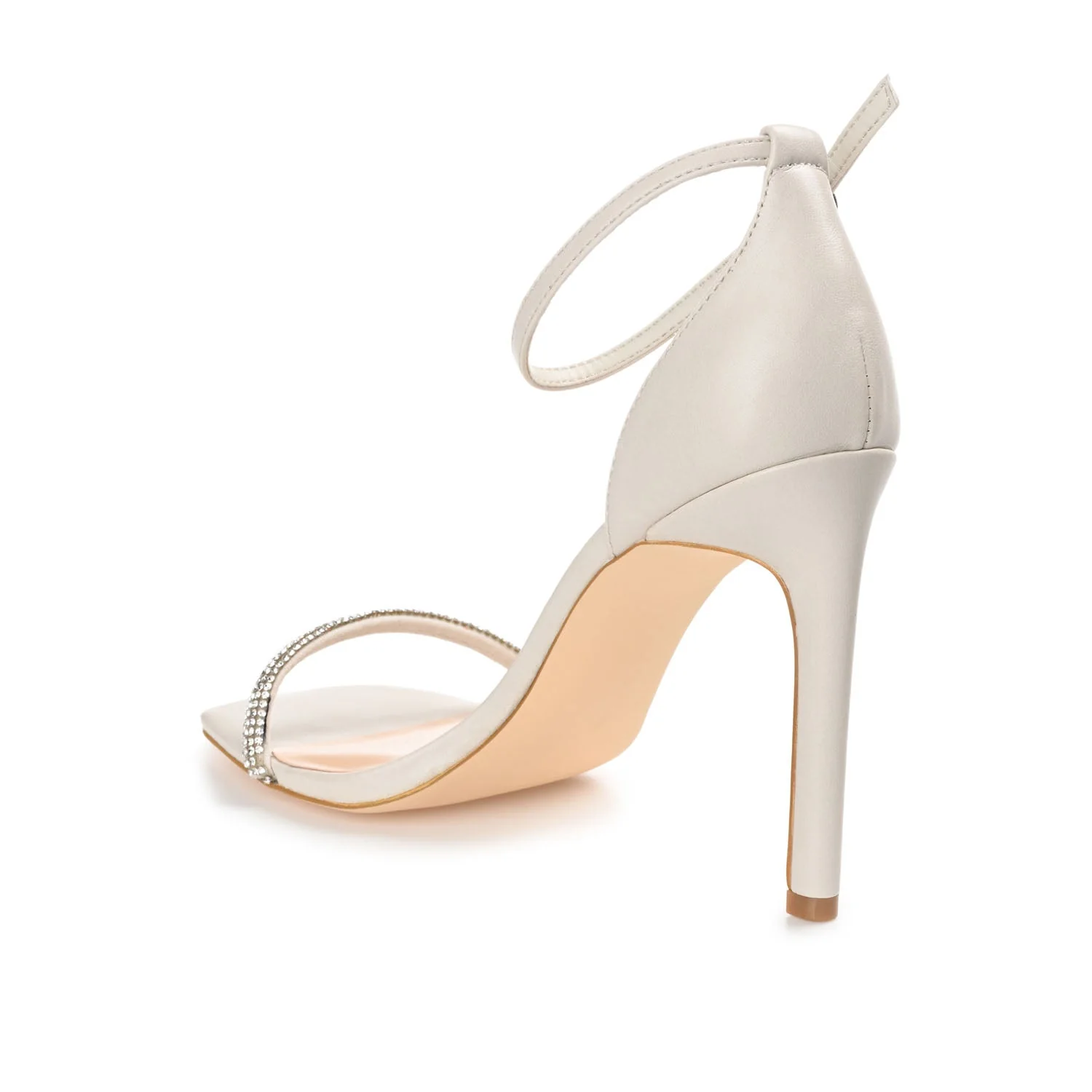 ZOYA STRAPPY STILETTO HEELS IN VEGAN LEATHER - Off White - Image 4